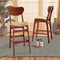 Baxton Studio Katya Mid-Century Modern Sand Fabric and Walnut Brown Finished Wood 2-Piece Bar Stool Set 184-11642-Zoro - alternate 2